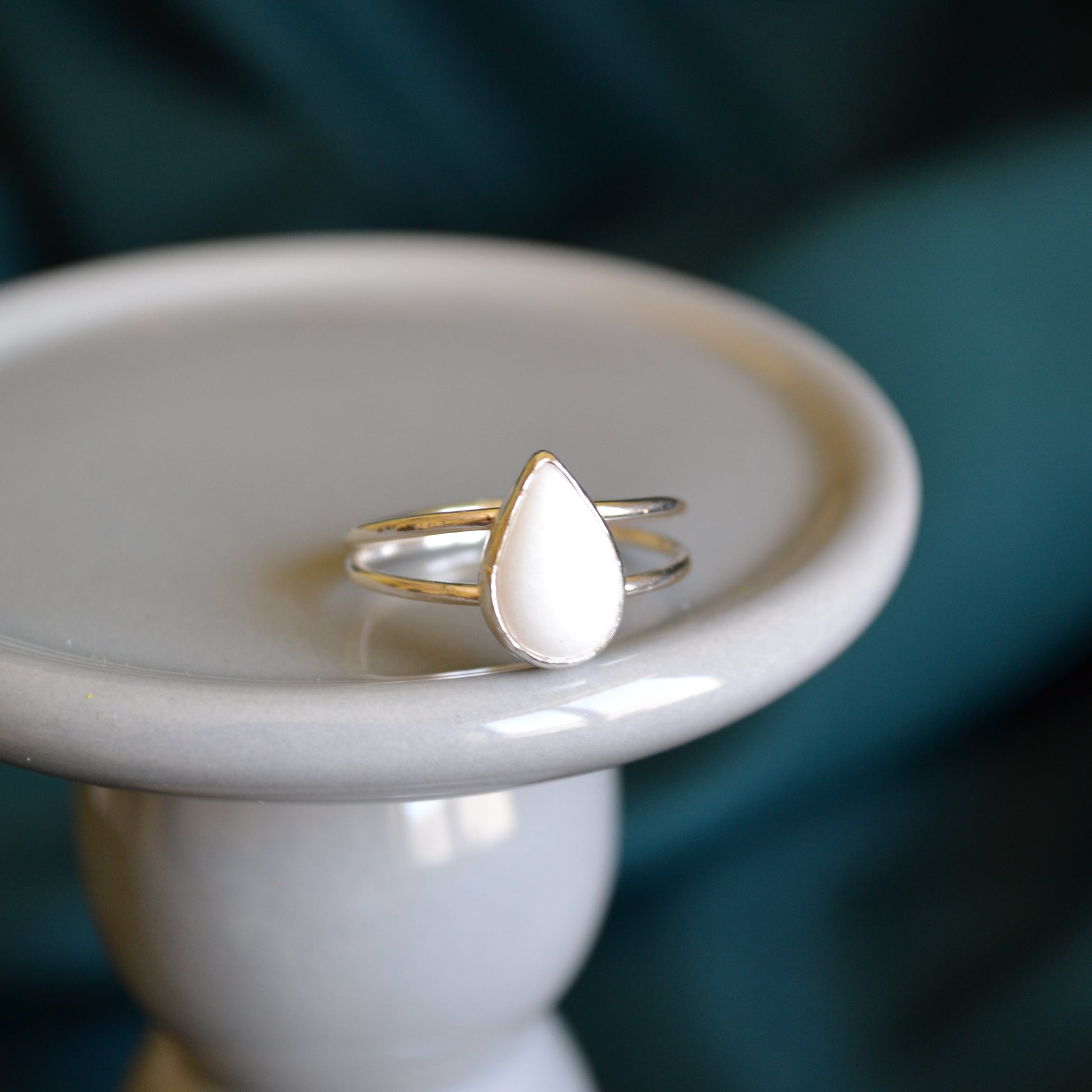 Milk Drop Double Band Ring