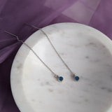 Journey Jewelry - Blue Gem Threader Earrings