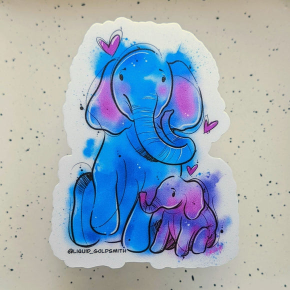 Elephant Love Vinyl Sticker